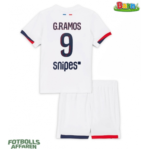 Paris Saint-Germain Goncalo Ramos #9 Bortaställ Barn 2025-26 Kortärmad (+ Korta byxor)